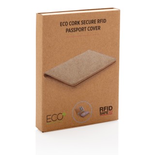 Cartera pasaporte RFID de corcho personalizada